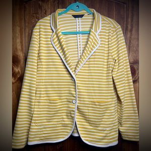 Yellow and White Striped Blazer
